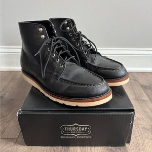 Thursday boot company, Diplomat boot in color Black Matte. Size 12.